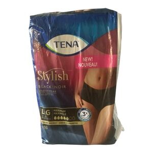 TENA - Stylish Black Underwear LG (16 ct) - Maximum Absorbency
